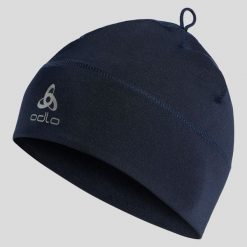 Czapka Odlo Hat POLYKNIT WARM ECO. Niebieskie czapki i kapelusze damskie Odlo, na zimę, bez wzorów, sportowe. Za 106.39 zł.