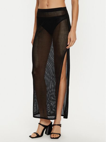 Calvin Klein Swimwear Spódnica maxi KW0KW02734 Czarny Regular Fit. Czarne spódnice damskie Calvin Klein Swimwear, m, bez wzorów, z wiskozy, maxi. Za 229.99 zł.