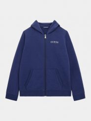 Guess Bluza L4RQ22 KAUG0 Granatowy Regular Fit. Niebieskie bluzy dla chłopców Guess, z aplikacjami, z bawełny, bez ramiączek, bez kaptura. Za 159.99 zł.