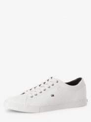 Tommy Hilfiger tenisówki ze skóry Mężczyźni Tekstylia biały, 41. Białe trampki męskie Tommy Hilfiger, bez wzorów, ze skóry, klasyczne, bez zapięcia. Za 499.95 zł.