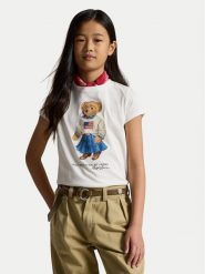 Polo Ralph Lauren T-Shirt 313A98403001 Biały Regular Fit. Białe t-shirty i topy dla dziewczynek Polo Ralph Lauren, bez wzorów, z bawełny, bez ramiączek. Za 289.99 zł.