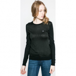 Lacoste - Sweter. Czarne swetry damskie Lacoste, z dzianiny, z okrągłym kołnierzem. W wyprzedaży za 339.90 zł.
