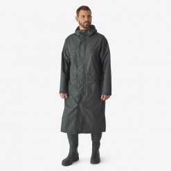 Płaszcz długi Solognac 500 wodoodporny. Brązowe kurtki męskie SOLOGNAC, xl, bez wzorów, z materiału, sportowe, bez kaptura. Za 199.99 zł.