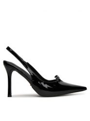 DeeZee Szpilki HT834-1 Czarny. Czarne szpilki damskie DeeZee, bez wzorów, z materiału, bez obcasa, bez zapięcia. Za 139.99 zł.
