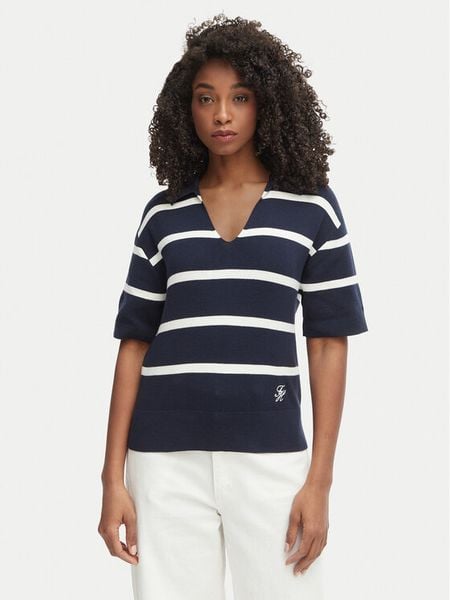 Tommy Hilfiger Sweter WW0WW45400 Granatowy Regular Fit. Niebieskie swetry damskie Tommy Hilfiger, xl, bez wzorów, z bawełny, bez kołnierzyka, bez ramiączek, bez kaptura. Za 406.99 zł.