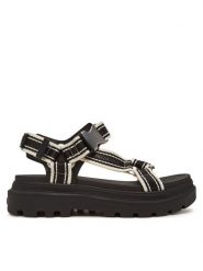 Palladium Sandały Pallacruise Strap Mix 97465-011-M Czarny. Czarne sandały damskie Palladium, bez wzorów, z tworzywa sztucznego, bez obcasa, na płaskiej podeszwie, bez zapięcia. W wyprzedaży za 229.99 zł.