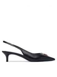 Tory Burch Czółenka Eleanor Slingback 181018 Czarny. Czarne czółenka damskie Tory Burch, bez wzorów, ze skóry, bez obcasa, bez zapięcia. Za 1,899.00 zł.