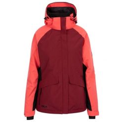 Damska Kurtka Narciarska Ursula DLX. Czerwone kurtki snowboardowe damskie Trespass, xl, bez wzorów, z materiału, długie, z kapturem, narciarskie. Za 1,665.99 zł.