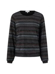 More & More Damska koszulka z długim rękawem Kobiety czarny|niebieski|brązowy wzorzysty, 46. Brązowe t-shirty damskie More & More, bez wzorów, bez kołnierzyka. Za 179.95 zł.