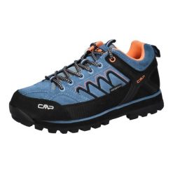 Damskie buty trekkingowe górskie ze skóry zamszowej VIBRAM CMP MOON LOW. Czarne obuwie sportowe damskie CMP, bez wzorów, ze skóry, trekkingowe. W wyprzedaży za 449.99 zł.