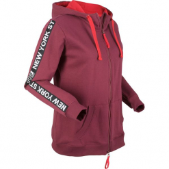 Bluza bawełniana rozpinana, długi rękaw bonprix czerwony rododendron. Bluzy damskie bonprix. Za 49.99 zł.