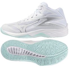 Buty do siatkówki Mizuno Thunder Blade Z Mid V1GC237540 białe. Białe obuwie sportowe damskie bez wzorów, z gumy, do siatkówki. Za 555.20 zł.