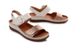 Pikolinos CADAQUES W8K-0555C1 nata, sandały damskie. Brązowe sandały damskie Pikolinos, bez wzorów, ze skóry, bez obcasa, na koturnie, bez zapięcia. Za 435.92 zł.
