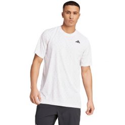 Koszulka męska adidas Club Tennis Climacool. Białe koszulki sportowe męskie Adidas, l, bez wzorów, z dzianiny, bez kołnierzyka, bez ramiączek, tenisowe, climacool (adidas). Za 157.99 zł.