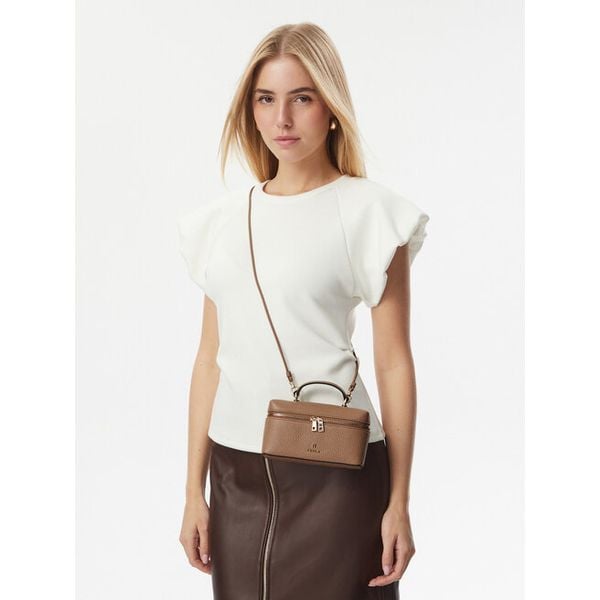 Torebka Furla. Brązowe torebki do ręki damskie Furla, bez wzorów, bez dodatków. Za 944.99 zł.