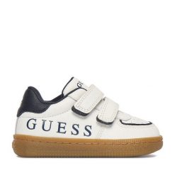 Sneakersy Guess. Białe trampki i tenisówki chłopięce Guess, z aplikacjami, bez zapięcia. Za 179.99 zł.