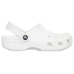 Chodaki Classic U. Białe klapki damskie Crocs, bez wzorów, z materiału, sportowe, bez obcasa. Za 226.00 zł.