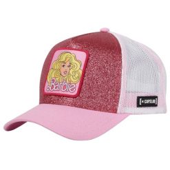 Czapka z daszkiem Capslab Barbie Glitter Trucker Pink/White - CL/BA1/2/CT/BA18. Czerwone czapki i kapelusze damskie CapsLab, bez wzorów, sportowe. Za 109.00 zł.