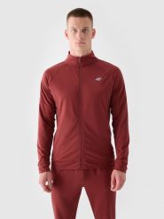 4F Bluza treningowa szybkoschnąca męska - czerwona XXL. Czerwone bluzy męskie 4f, m, bez wzorów, z dzianiny, bez kaptura, na fitness i siłownię. W wyprzedaży za 79.99 zł.