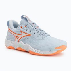 Buty do siatkówki damskie Mizuno Wave Momentum Elite. Niebieskie obuwie sportowe damskie Mizuno, bez wzorów, z gumy, do siatkówki, mizuno wave. Za 784.65 zł.
