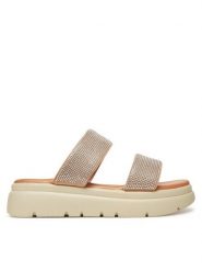 Clara Barson Klapki H3T9409-1 Beżowy. Brązowe klapki damskie Clara Barson, bez wzorów, z materiału, bez obcasa. Za 119.99 zł.