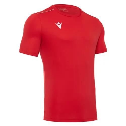 Koszulka Macron Rigel. Czerwone koszulki sportowe damskie Macron, l, bez wzorów, z materiału, bez kołnierzyka, bez ramiączek, na fitness i siłownię. Za 129.00 zł.
