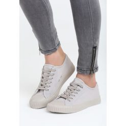 Szare Trampki Low Down. Szare trampki i tenisówki damskie Born2be, bez wzorów, bez zapięcia. Za 29.99 zł.