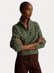 Polo Ralph Lauren Sweter 211963467508 Zielony Regular Fit. Zielone swetry damskie Polo Ralph Lauren, xxl, bez wzorów, z bawełny, bez kołnierzyka, bez ramiączek, bez kaptura. Za 1,199.00 zł.