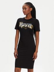 Versace Jeans Couture Sukienka codzienna 78HAOC06 Czarny Slim Fit. Czarne sukienki damskie Versace Jeans Couture, na co dzień, s, bez wzorów, z bawełny, bez kołnierzyka, bez ramiączek, proste. Za 819.99 zł.