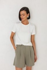 T-SHIRT ROMA MODAL ECRU XS - Flawless. T-shirty damskie Flawless, s, bez wzorów, z jeansu, bez kołnierzyka. Za 200.00 zł.