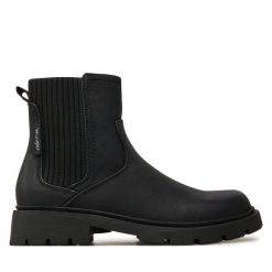 Sztyblety Wrangler. Czarne botki damskie Wrangler, bez obcasa, na płaskiej podeszwie, bez zapięcia. Za 239.99 zł.