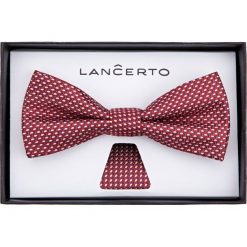 Mucha czerwona. Czerwone krawaty i muchy LANCERTO, z dzianiny, eleganckie. Za 79.90 zł.