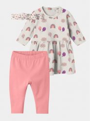 NAME IT Komplet sukienka i legginsy Vandora 13230046 Kolorowy Regular Fit. Legginsy dla dziewczynek Name it, bez wzorów, z bawełny, bez ramiączek. Za 59.99 zł.