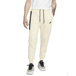 Spodnie sportowe męskie Nike Tech Flc Jggr. Białe spodnie sportowe męskie Nike, m, bez wzorów, z dresówki, na fitness i siłownię. Za 459.40 zł.