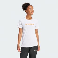 Koszulka Terrex Multi Climacool Logo Tech. Białe koszulki sportowe damskie Adidas, l, bez wzorów, sportowe, bez kołnierzyka. Za 159.00 zł.
