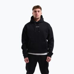 Bluza męska BOXRAW Johnson Hoodie. Czarne bluzy sportowe męskie BOXRAW, m, bez wzorów, z bawełny, bez kaptura, na fitness i siłownię. Za 379.99 zł.