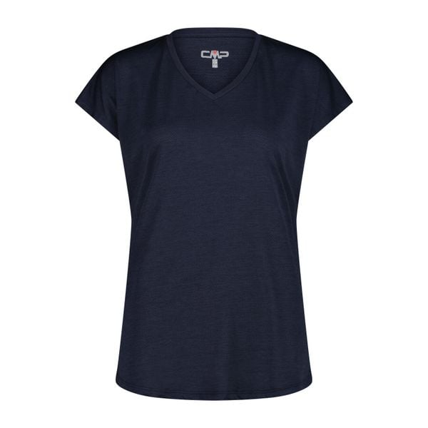 Koszulka damska turystyczna CMP 35N5586. Niebieskie koszulki sportowe damskie CMP, s, bez wzorów, bez kołnierzyka, bez ramiączek. Za 143.50 zł.