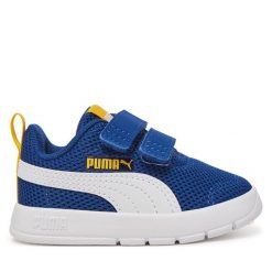 Sneakersy Puma. Niebieskie trampki i tenisówki chłopięce Puma, bez wzorów, z meshu, bez zapięcia. Za 99.99 zł.
