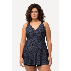 Damski Strój kąpielowy muszelki miękkie miseczki okrągły dekolt z recyklingu. Czarne kostiumy jednoczęściowe damskie Ulla Popken, plus size, bez wzorów, z elastanu, sportowe, plus size. Za 349.99 zł.