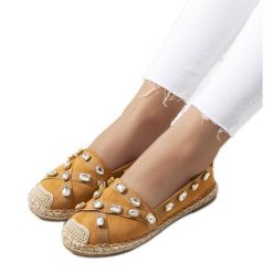 Brązowe espadryle Chanou. Brązowe espadryle damskie na lato, bez wzorów, ze skóry ekologicznej, bez obcasa, bez zapięcia. Za 71.87 zł.