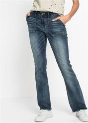 Dżinsy BOOTCUT. Niebieskie jeansy damskie bonprix. Za 159.99 zł.
