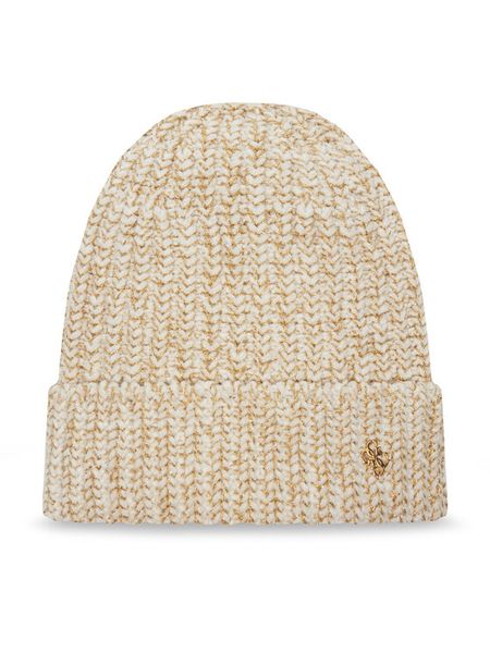 Guess Czapka J4BZ47 Z2QQ0 Beżowy. Brązowe buty zimowe dziewczęce Guess, z aplikacjami, z materiału, bez zapięcia. Za 69.99 zł.