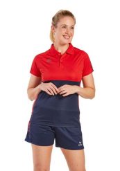 Damska koszulka polo Erima Six Wings. Czerwone koszulki sportowe damskie Erima, bez wzorów, z materiału, bez kołnierzyka, bez ramiączek, do piłki nożnej. Za 168.50 zł.
