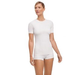 Koszulka damska Falke Warm. Białe koszulki sportowe damskie Falke, xl, bez wzorów, z dzianiny, bez kołnierzyka, bez ramiączek. Za 289.15 zł.