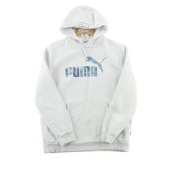 Bluza z kapturem męska Logo imprimé. Białe bluzy męskie Puma, m, bez wzorów, z materiału, z kapturem. Za 100.86 zł.