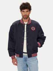 Guess Jeans Kurtka bomber M5YL15 WHAA2 Granatowy Regular Fit. Niebieskie kurtki męskie Guess Jeans, m, z aplikacjami, z jeansu, bez kaptura. Za 509.99 zł.