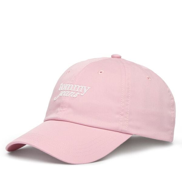 Czapka z daszkiem Tommy Jeans. Czerwone czapki i kapelusze damskie Tommy Jeans, bez wzorów, z jeansu. Za 116.99 zł.