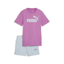 Młodzieżowy zestaw Essentials z koszulką i szortami z logo No.1 PUMA. Biała t-shirty damskie Puma, m, bez wzorów, z bawełny, klasyczne, bez kołnierzyka. Za 169.00 zł.