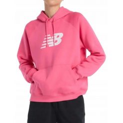 BLUZA damska NEW BALANCE z kapturem ciepła dresowa różowa XS. Czerwone bluzy damskie New Balance, xs, bez wzorów, z dresówki, z kapturem. Za 249.00 zł.