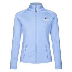 Damska koszulka do jazdy konnej Kingsland Classic. Niebieskie koszulki sportowe damskie KINGSLAND, bez wzorów, z polaru, bez kołnierzyka, bez ramiączek, do jazdy konnej. Za 480.50 zł.